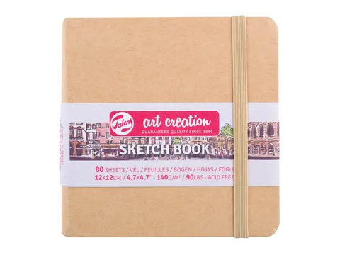 Schetsboek Talens Art Creation 80 witte vellen 140gr 120x120mm kraft