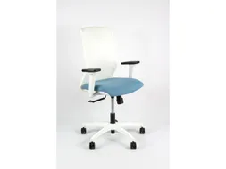 Bureaustoel EN1335 Linea Tekna White 01 l.blauw/wit met 3D armleuning