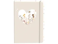 Notitieboek wit hart A5 lijn 92 pagina's softcover beige