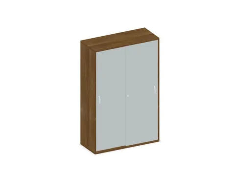 Schuifdeurkast 1540x1000x430mm Romp Noten Decor Front Lichtgrijs