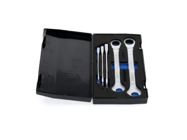 GEDORE 7 R-005 Set steeksleutels met ringratel 5-delig 8-19mm