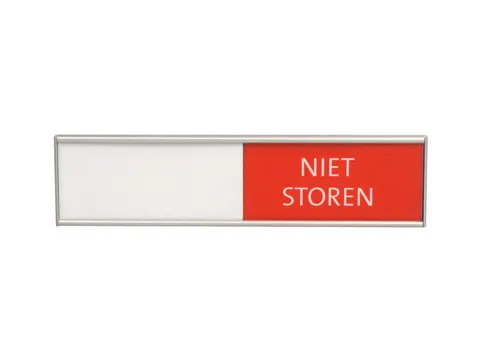 Design Schuifbord Aluminium Niet Storen Groen Rood 150x40mm