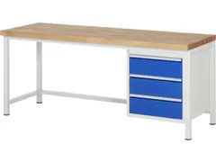 werkbank,HxBxD 840-1040x2000x700mm,beukblad,draagverm. 1250kg,4voeten