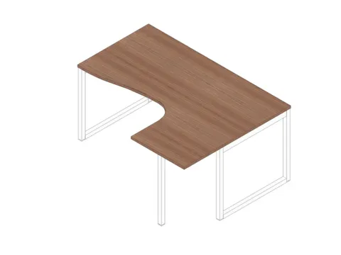 hoek-bureau,HxBxD 730x1600x1200mm,blad canaletto-hout