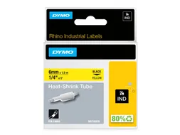 Labeltape Dymo 18052 Rhino industrieel krimpkous 6mm zwart op geel