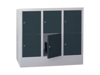 lockerkast,HxBxD 855x900x500mm,3x2vakken,RAL7035,front RAL7016 - 2
