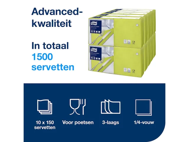 Tork 477860 Soft Lunchservet Advanced Limoen 33x33cm