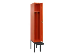 locker met bank,voor scheiding van kleding,HxBxD 2120x300x815mm,1vak