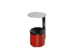 Wandasbak 2.4 liter HxØ 310x155mm Ral3000 Rood Staal Overkapping Rvs