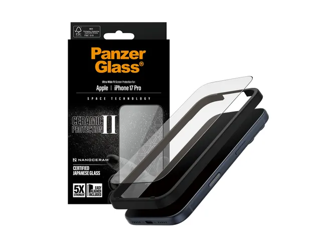 PanzerGlass Ceramic II Screen Protector iPhone 17 Pro | Ultra-Wide