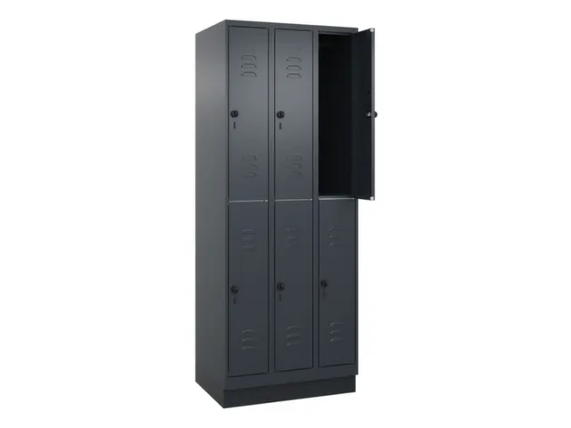 dubbeldekse locker,HxBxD 1950x750x500mm,3x2vak.,vak B 250mm