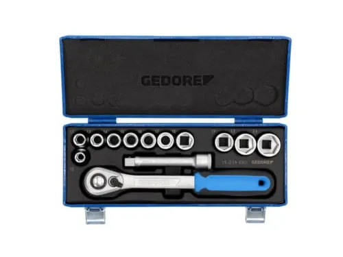 GEDORE 19 KMU-20dopsleutelset 1/2 inch,13-delig,zeskant,10-24mm