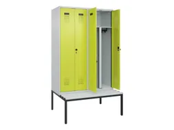 PBM-locker met bank,HxBxD 2120x1200x815mm,4vak,vak B 300mm