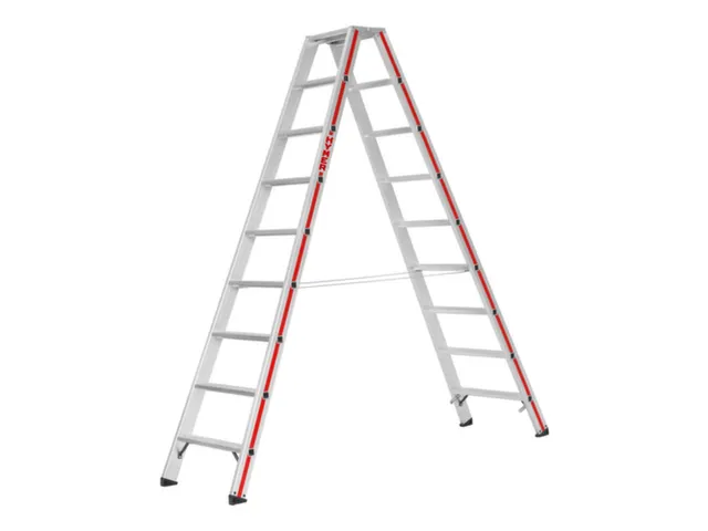 escabeau industriel double face 2x9marches Hauteur 1 61m lisse L 2 28m