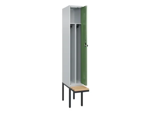 locker met bank,voor scheiding van kleding,HxBxD 2120x300x815mm,1vak