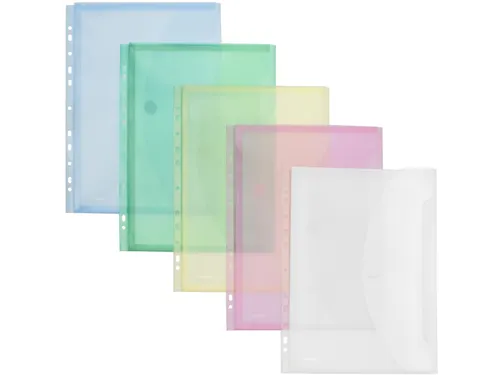 Foldersys Enveloptas Velcro Sluiting A4 Geperforeerd 11-gaats Assorti