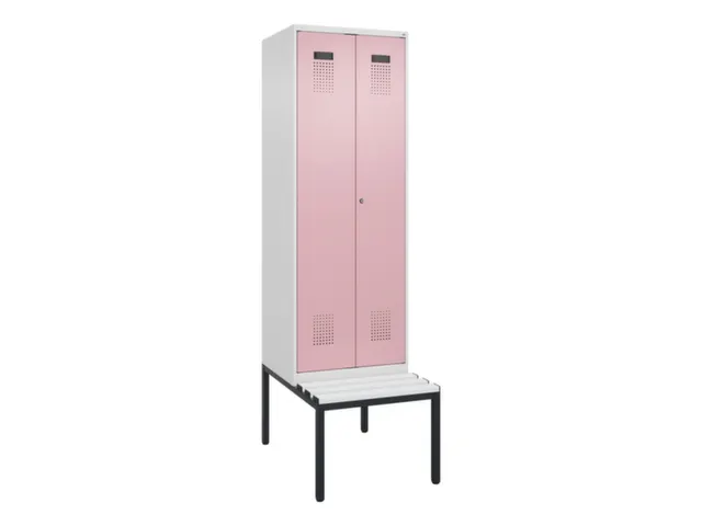 locker met bank,voor scheiding van kleding,HxBxD 2120x600x815mm,2vak
