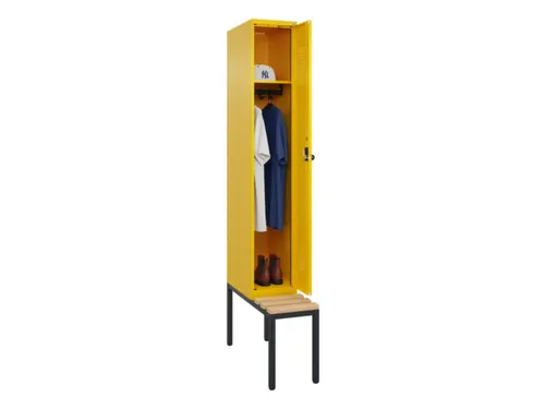 locker met bank,HxBxD 2120x300x815mm,1vak,vak B 300mm,draaigrendel
