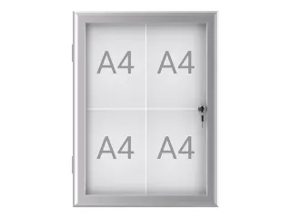 Buiten- binnenvitrine wand MAULexcite whiteboard 4xA4 met slot - 1