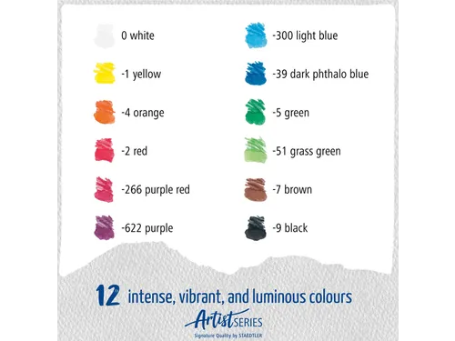 Aquarelpotlood Staedtler Mars Lumograph 12 kleuren