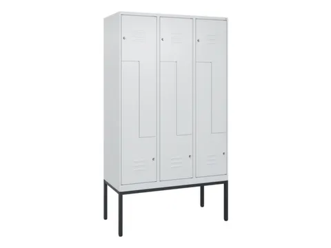 Z-garderobekast,HxBxD 2120x1200x500mm,vak B 200/400mm,cil.-slot