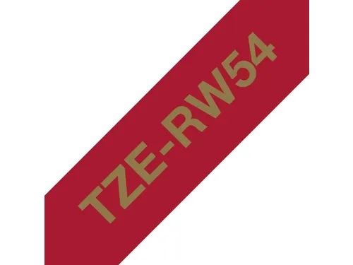 Labeltape Brother P-touch TZe-RW54 24mm goud op wijnrood