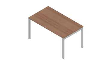 bureau HxBxD 730x1400x800mm blad canaletto-hout 4-voeten aluminium - 1