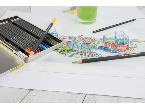 Aquarelpotlood Eberhard Faber Artist color metaaletui a 12 stuks