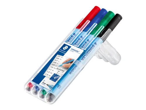 Viltstift Staedtler OHP Lumocolor 305 Non Perm. Correct F set à 4st