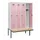 locker met bank,HxBxD 1950x1200x815mm,4vak,vak B 300mm,draaigrendel
