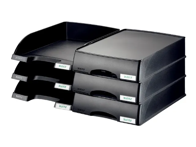 Brievenbak Leitz 5210 Plus zwart met lade A4