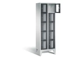 Lockerkast 1850x610x500mm 2x5 vakken Cilinderslot Poten, RAL7021