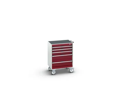 ladekast verrijdbaar 880x650x525mm 5laden romp RAL7035 front RAL3004