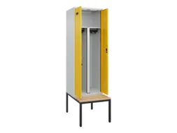 PBM-locker met bank,HxBxD 2120x600x815mm,2vak,vak B 300mm