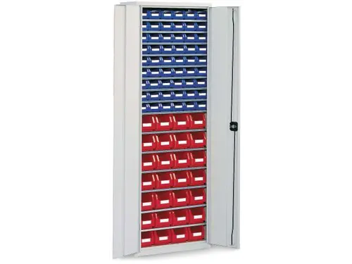 Stellingkast Met 82zichtbakken Hxbxd 1950x690x285mm Ral7035