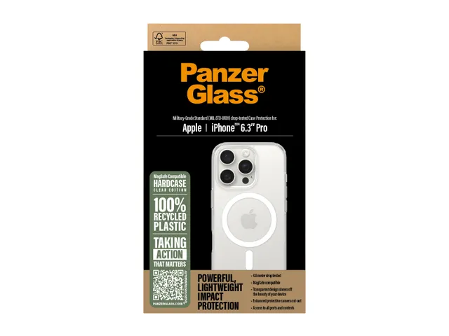 PanzerGlass HardCase Transparent w. White MagSafe iPhone 16 Pro, Ho