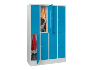 lockerkast,HxBxD 855x1200x500mm,4x2vakken,RAL7035,front RAL5012 - 2