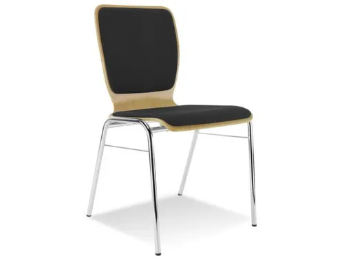 Houten Kuipstoel Beukenhouten Zitschaal Zit-/Rugkussen Bekleding Zwart
