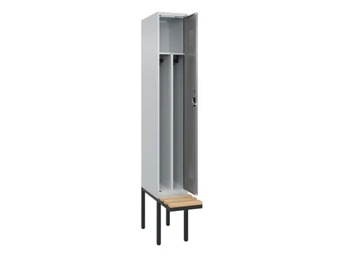 locker met bank,voor scheiding van kleding,HxBxD 2120x300x815mm,1vak