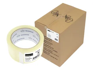 Verpakkingstape Raadhuis PP 48mmx66m transparant low noise doos a 36 r - 3