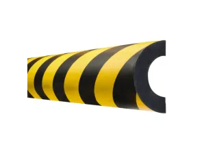 buisbescherming,boog,LxØ 1000x50-70mm,PU,geel/zwart,zelfklevend - 1
