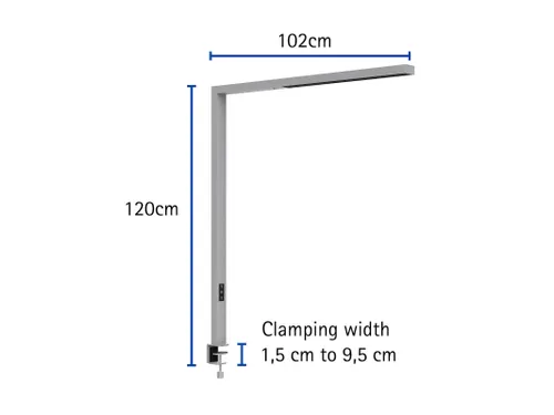 Vloerlamp LED MAULsirius colour vario Zilver dimbaar tafelklem