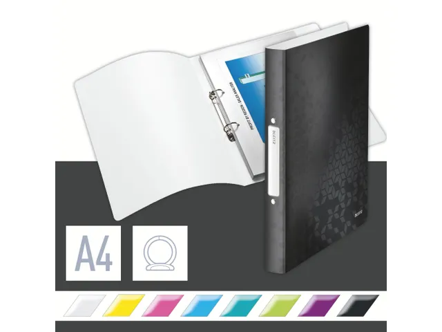 Ringband Leitz WOW A4 2-rings O-mech 25mm PP zwart