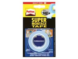 Plakband Pattex Supermontage 20kg tot 80kg 19mmx1.5m