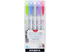 MILDLINER brushpen Cool en Refined 5x assorti kleuren dubbele punt