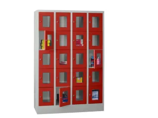 lockerkast,HxBxD 1850x1200x500mm,4x5vakken,RAL7035,front RAL3000 - 2