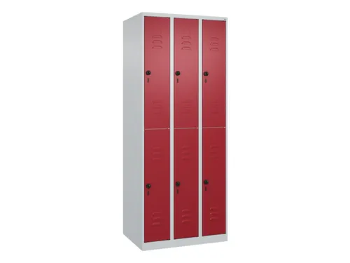 dubbeldekse locker,HxBxD 1850x750x500mm,3x2vak.,vak B 250mm