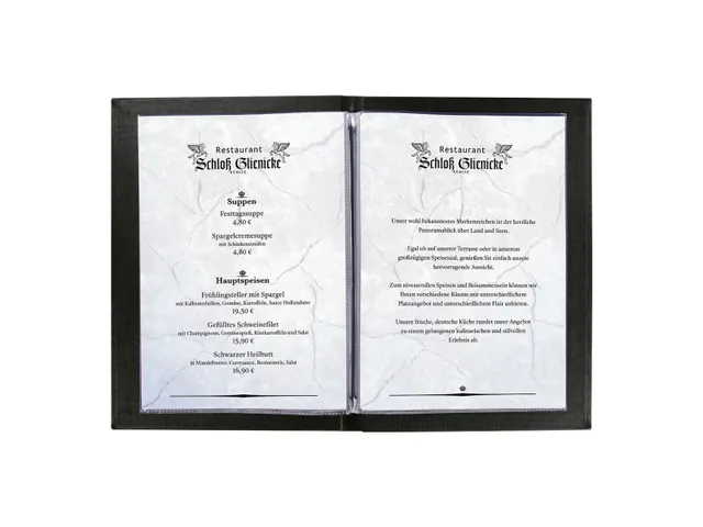 Menukaart map Sigel A5 zwart voor 8 blad