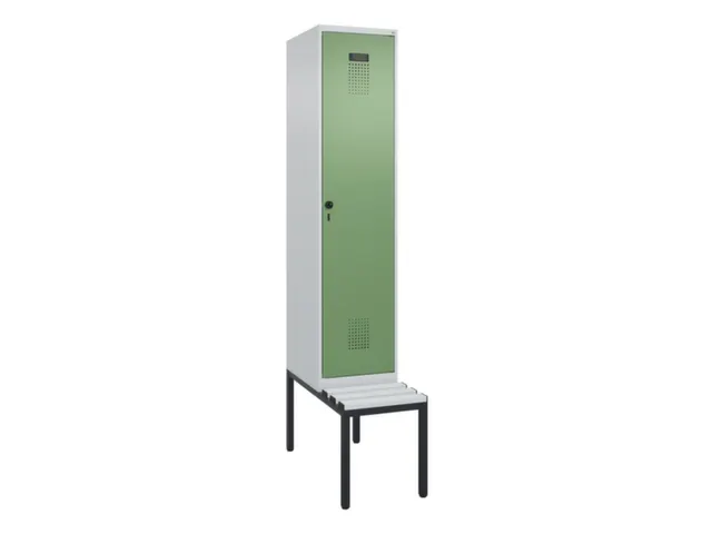 locker met bank,voor scheiding van kleding,HxBxD 2120x400x815mm,1vak