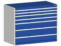 ladekast HxBxD 1000x1300x650mm 7laden romp RAL7035 front RAL5010